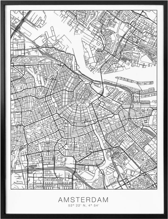 Image du produit Trenddeko Plan de la ville d'Amsterdam (40 x 50 cm)