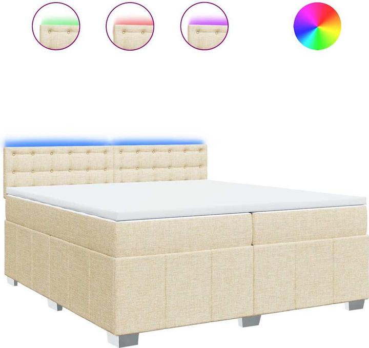 Actual product image vidaXL Bo x springbett mit Matratze 200 x 200 cm Stoff (200 x 200 cm)