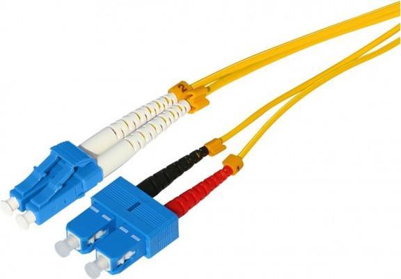 Produktbild Tecline LWL Patchkabel HD, 9/125 µm, Singlemode, OS2-Faser, LC Duplex Stecker / SC Duplex Stecker, g (S/UTP, CAT6, 15 m)