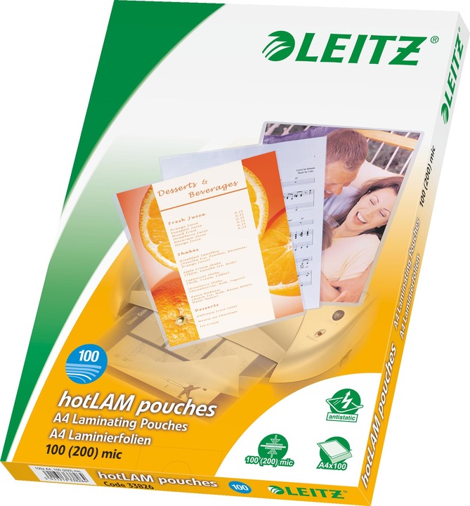 Produktbild Leitz Heisslaminierfolien (A4, 100 Stück, 100 µm)
