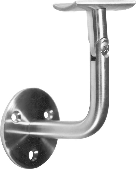 Schösswender Handlaufträger mit Gelenk, mit Anschraubplatte, Edelstahl (Edelstahl geschliffen)