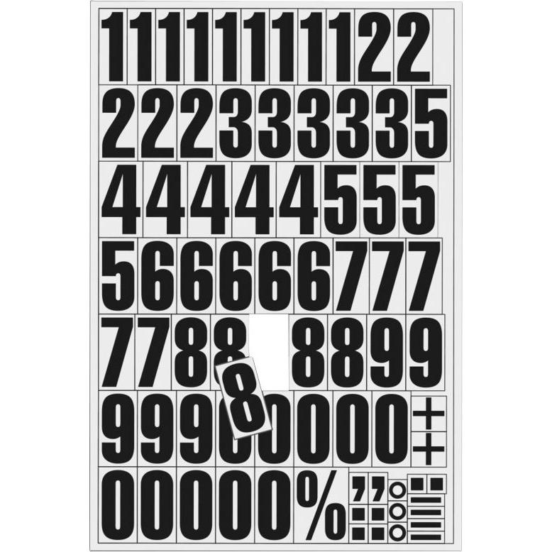 2x Eichner, Präsentationstafel, Magnetfolie schwarz auf weiss numerisch