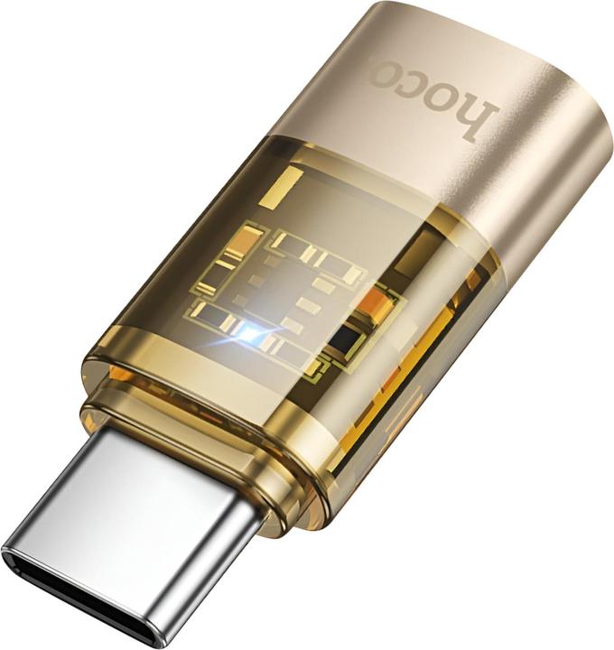 Produktbild Hoco Cable Adapter USB C to Lightning UA36D transparent gold (Lightning, USB Typ C)