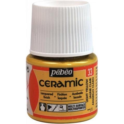 Pebeo, Künstlerfarbe + Bastelfarbe, Keramikfaben (Hellgelb, 45 ml)