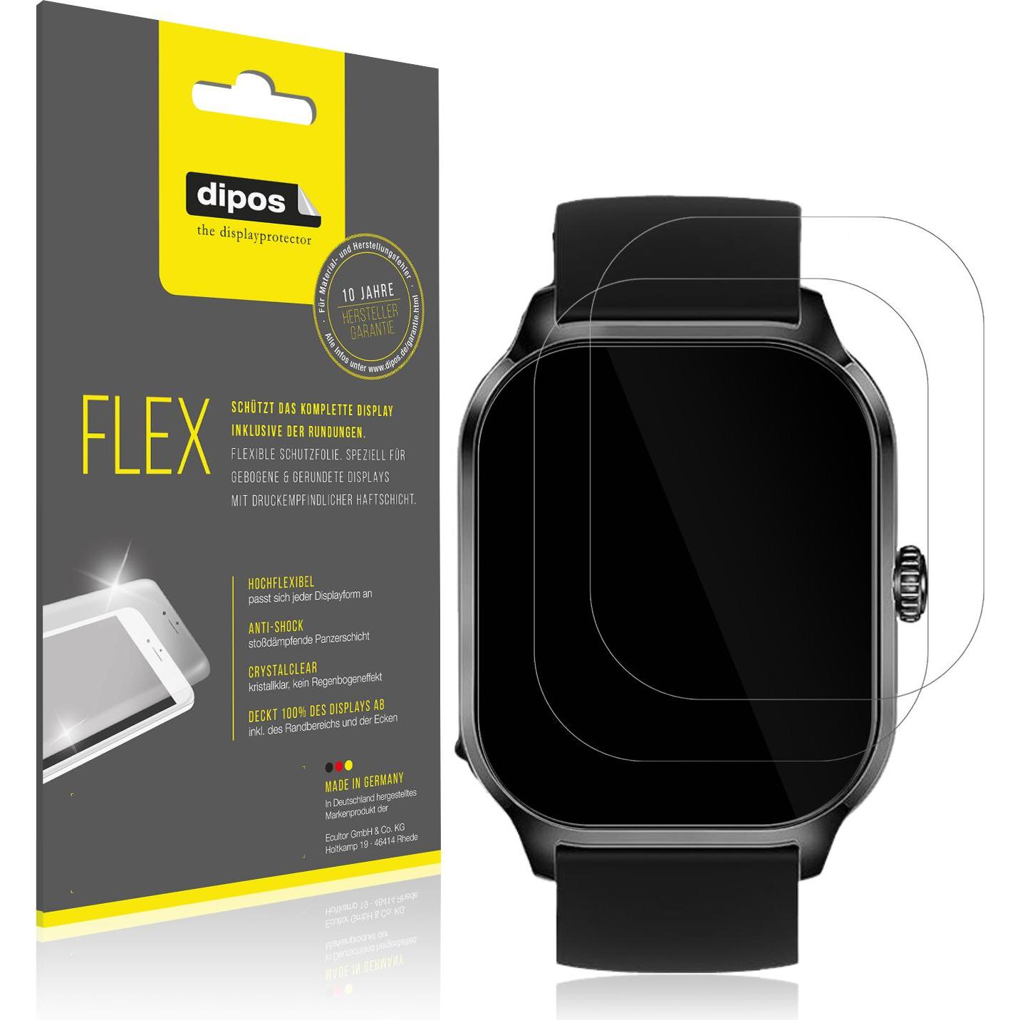 Dipos 3D Full Cover Schutzfolie, Smartwatch Schutzfolie, Transparent