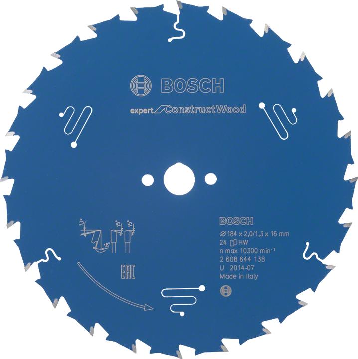 Produktbild Bosch Professional Zubehör Kreissägeblatt Expert for Construct Wood, 184 x 16 x 2,0 mm, 24