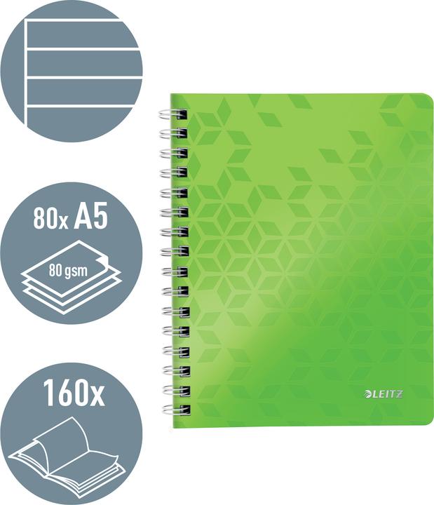 Immagine prodotto Leitz Libro a spirale WOW (A5, Righe, Copertina morbida)