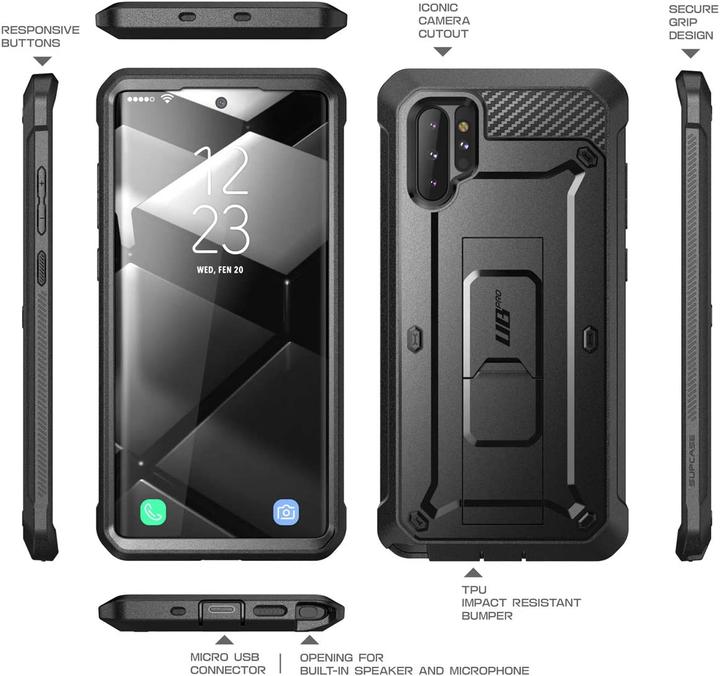 Actual product image Supcase Armored Case Unicorn Beetle Pro for Galaxy Note 10 Plus Black Universal (Samsung Galaxy Note 10 5G, Samsung Galaxy Note 10 Plus)