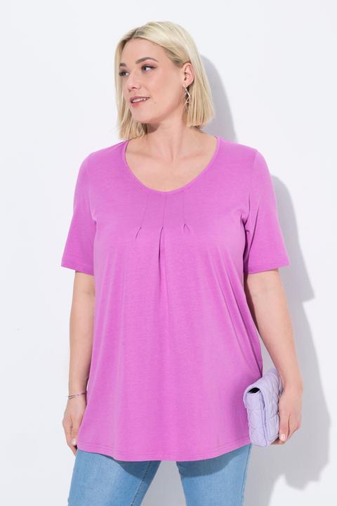 Actual product image Ulla Popken Essential Front Pleat Tee (50, 52)