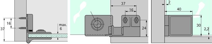 Image du produit Hettich Charnières de porte en verre ET 5150