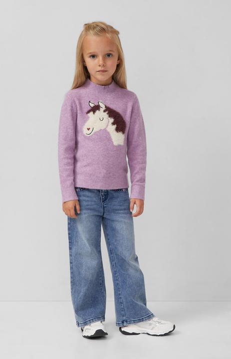 Produktbild s.Oliver Strickpullover Strickpullover mit flauschigem Pferde-Motiv (92, 98)