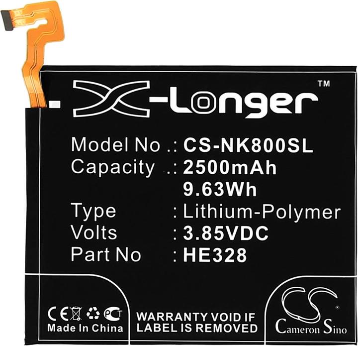 Actual product image CS Cameron Sino Nokia CS-NK800SL 2500 mAh Battery