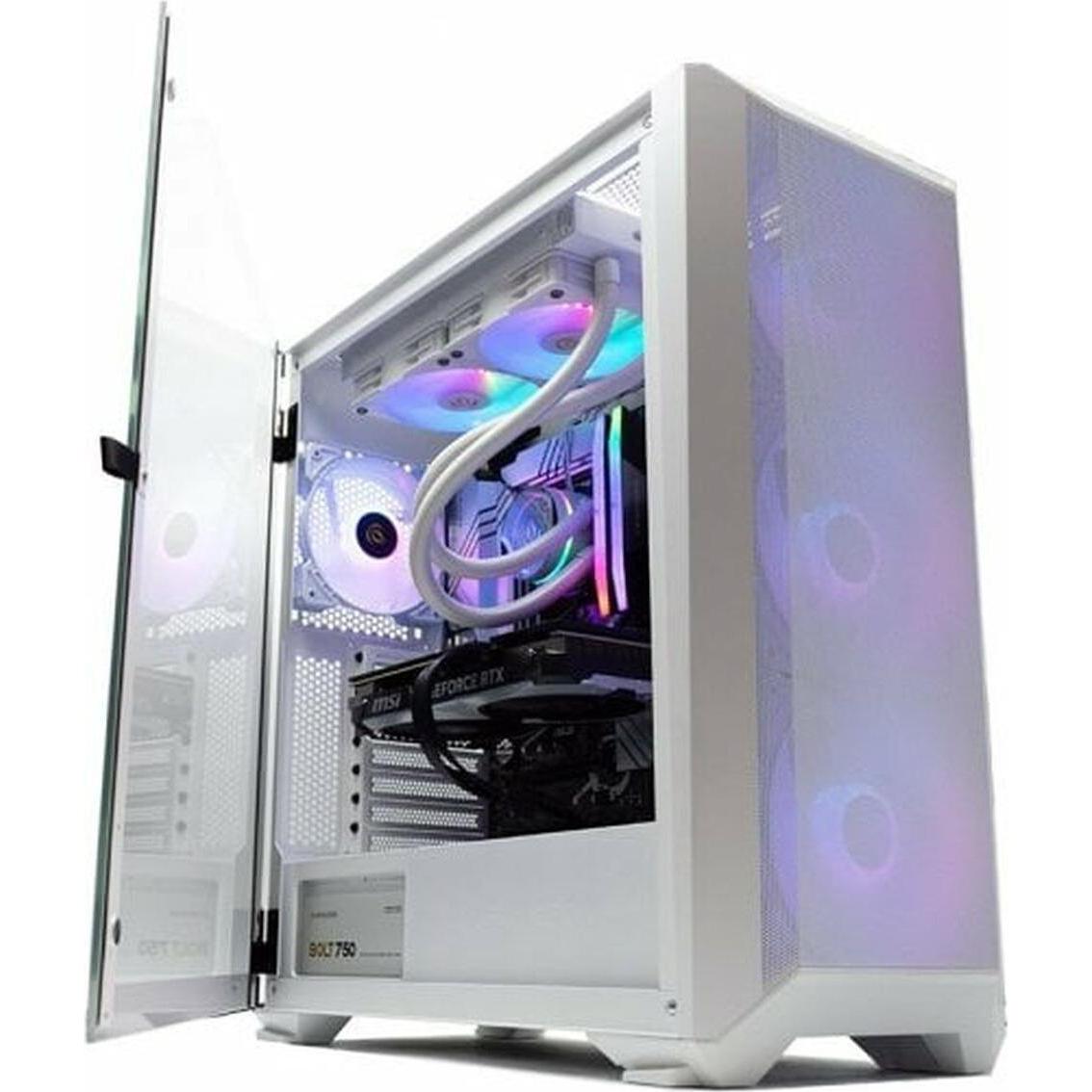 PcCom PCC-IMP3-13600KF-4070-WHT (1000 GB, 32 GB, Intel Core i5-13600KF, GeForce RTX 4070), PC, Bianco
