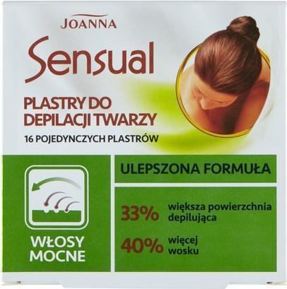Immagine prodotto Joanna Sensuale cerotto per la rimozione dei peli del viso forte 16 pezzi + oliva lenitiva (10 ml, 16 x)