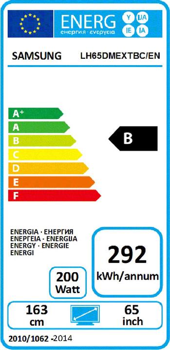 Energie-Label Samsung Dm65e-Bc (1920 x 1080 Pixel, 65")