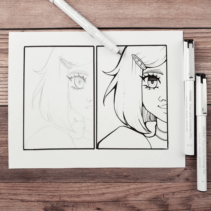 Produktbild Ohuhu Fineliner-Zeichenstifte (Schwarz, Weiss, 8 x)