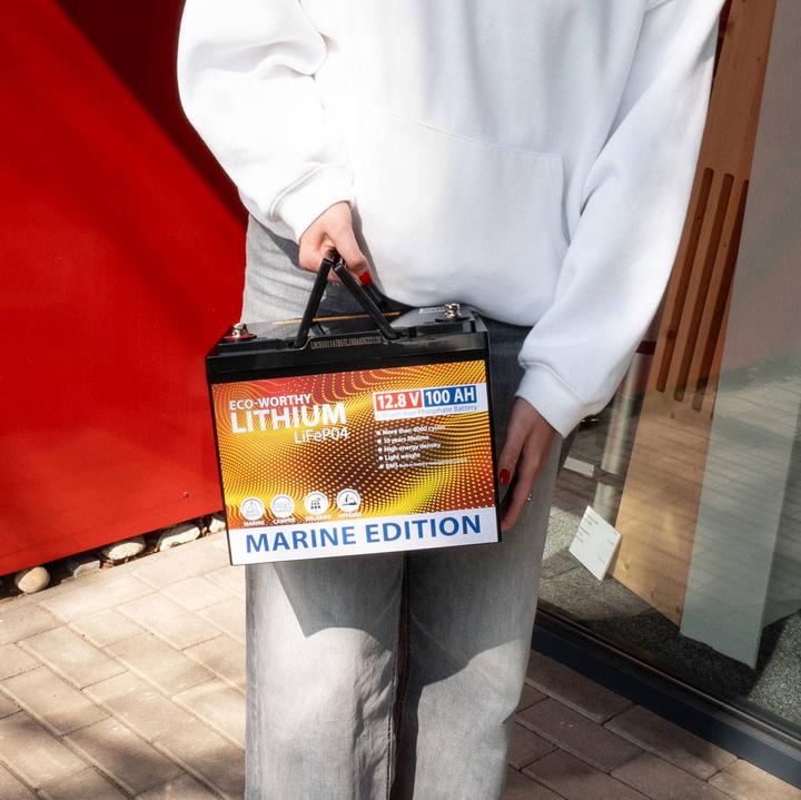 Actual product image Eco-Worthy Marine Lithium-Batterie LiFePO4 12V (12 V, 100 Ah)