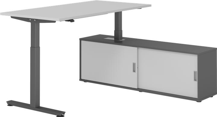 Produktbild Hammerbacher Sitz-Steh Kombi 160x80cm, Grau/Graphit (160 x 80 x 71 cm)