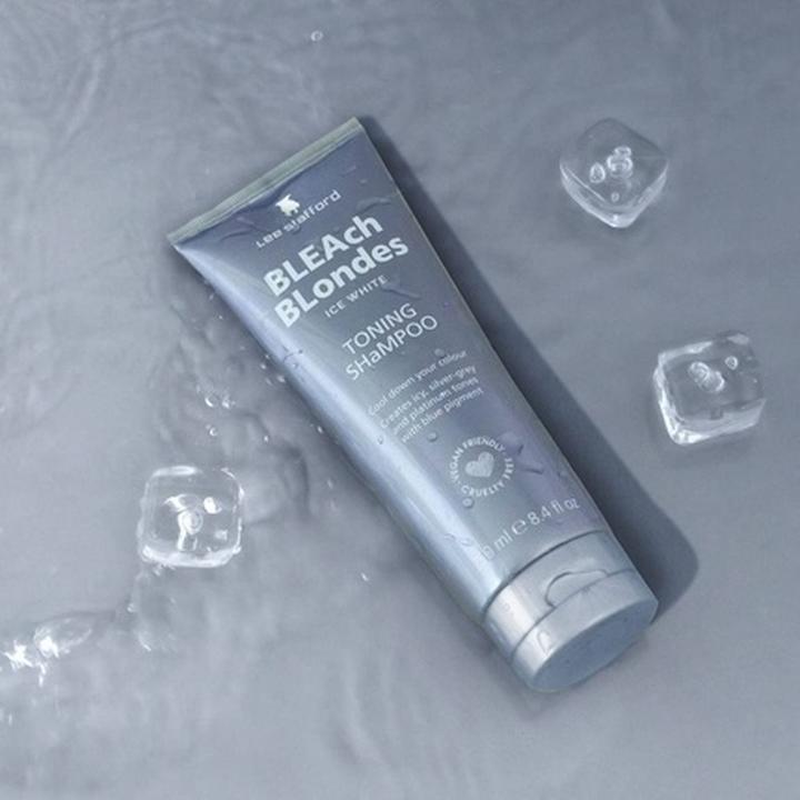 Actual product image Lee Stafford Bleach Blondes Ice White Silver Toning Shampoo for Blonde Hair (250 ml, Silver shampoo)