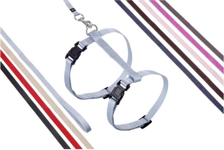 Produktbild Flamingo Ziggi Cat harness with line - Black (Katze)