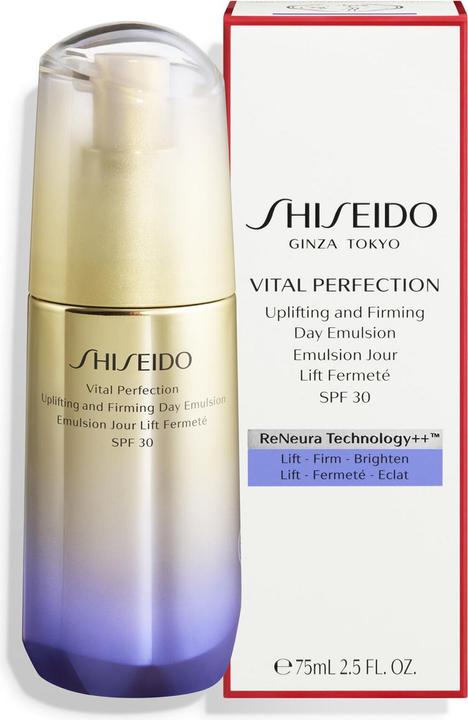 Actual product image Shiseido Vital Perfection Uplifting & Firming Day Emulsion (75 ml, Day cream, SPF 30)