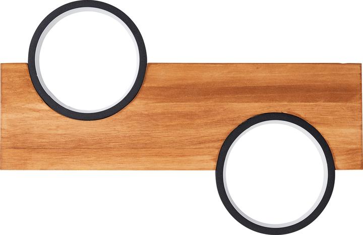 Produktbild Brilliant Cheesy LED Deckenleuchte 40x25cm matt schwarz/holz (1400 lm)