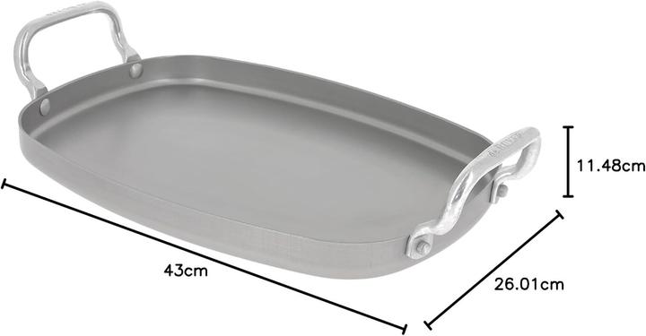 Image du produit de Buyer MINERAL B Poêle à griller rectangulaire 38x26cm (Poêle grill, Fer, 38 x 11.49 cm)