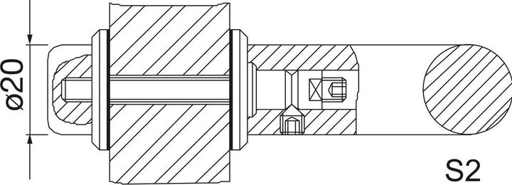 Image du produit Kws Accessoires de fixation verre S2 - simple face, M6 x 45, acier inoxydable (Garniture de porte)