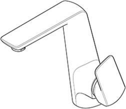 Actual product image Kludi AMEO basin mixer without pop-up waste