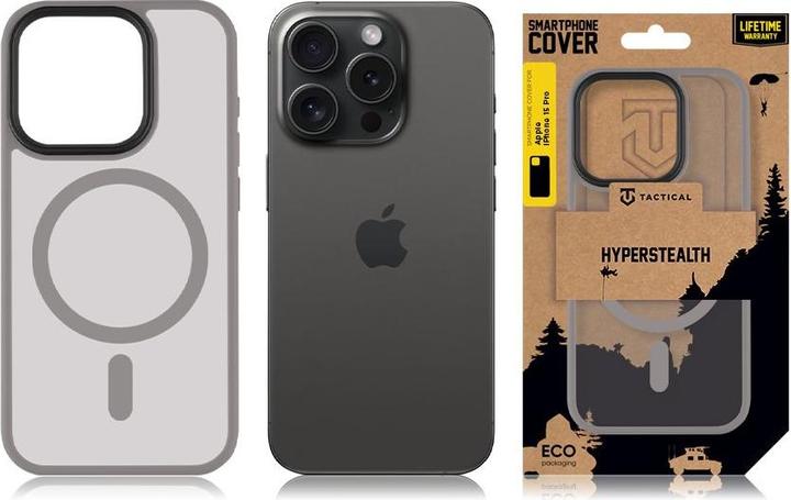 Produktbild Tactical MagForce Hyperstealth Cover for iPhone 15 Pro Light Grey (Apple iPhone 15 Pro)
