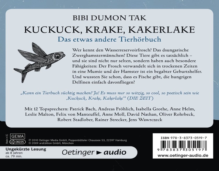 Produktbild Kuckuck, Krake, Kakerlake (Bibi Dumon Tak, Deutsch)