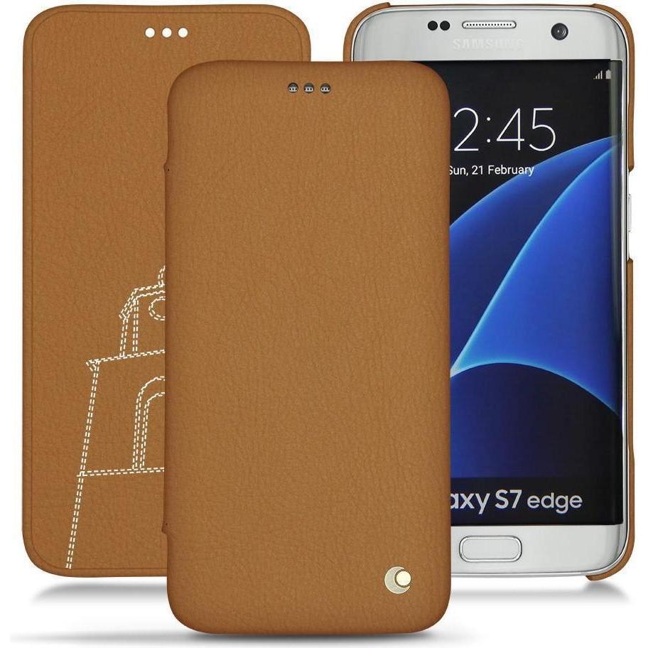 Noreve Lederschutzhülle horizontal (Samsung Galaxy S7 Edge), Smartphone Hülle, Braun