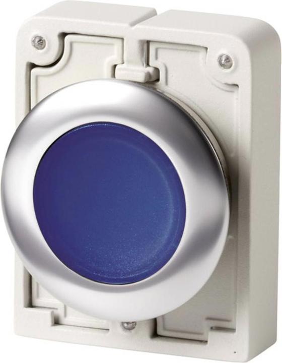 Actual product image Eaton Illumin pushbut act 30mm flat maint blue