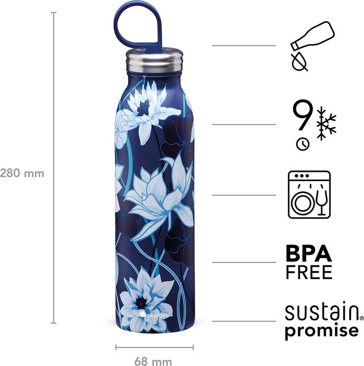 Produktbild Aladdin A.XNaito C. Therm. Stain. St.Water B. 0.55L Lotus Navy (0.55 l)