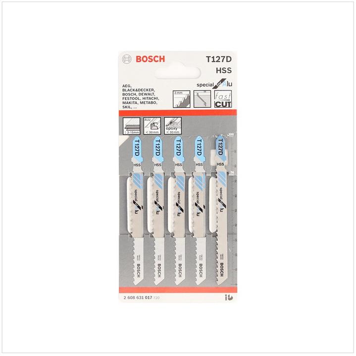 Image du produit Bosch Professional Zubehör Lame de scie sauteuse PRO Alu T127D, 100 mm, 5 pcs.
