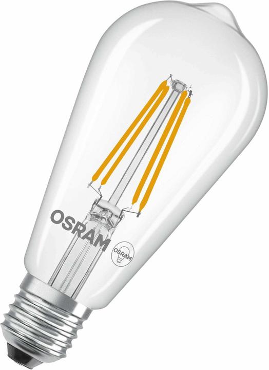 Immagine prodotto Osram LED Leuchtmittel LED Retrofit CLASSIC ST 5.9W 827 Clear E27 Warm weiss 4099854468179 (E27, 806 lm, 6x)