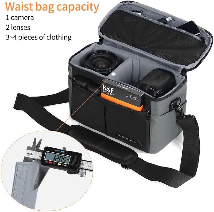 Produktbild K&F Concept Grosse Fotografen-Rucksacktasche mit Laptopfach und wasserdichter Regenhülle (Fotorucksack, 33 l)