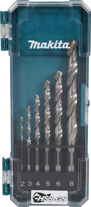 Immagine prodotto Makita D-78346 Set di punte per metallo HSS-GS, 6 pezzi (2,0 - 8,0 mm)