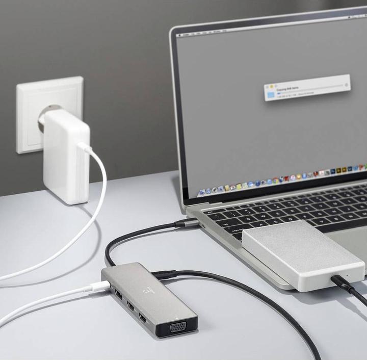 Actual product image Renkforce USB-C® Dockingstation RF-DKS-906 Passend für Marke Dockingstations: U (USB-C, 4 Ports)