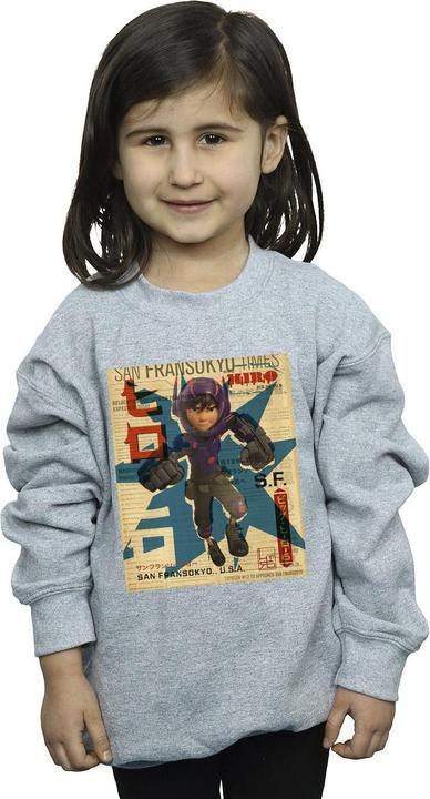 Produktbild Disney Big Hero 6 Baymax Hiro Newspaper Sweatshirt Mädchen (128)