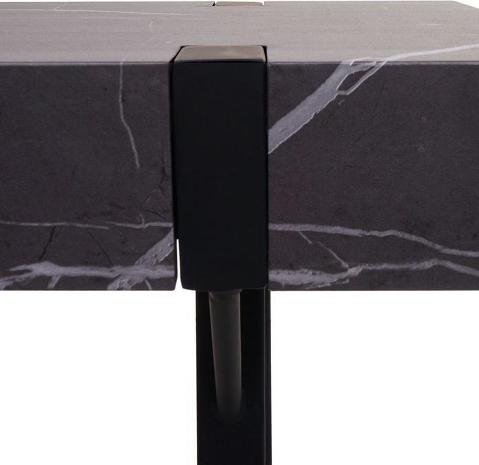 Image du produit Mendler Rack TV HWC-L54, métal 42x120x40cm imitation marbre gris