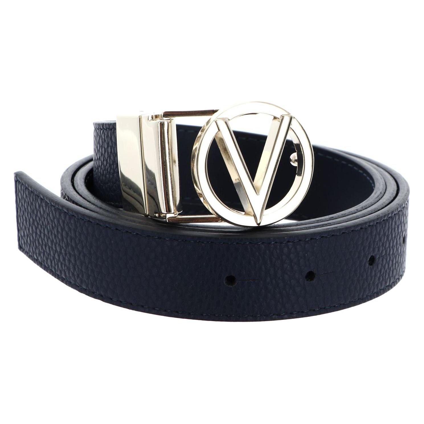Valentino, Damen, Gürtel, Roof Plaque Buckle Belt, Blau, Gold