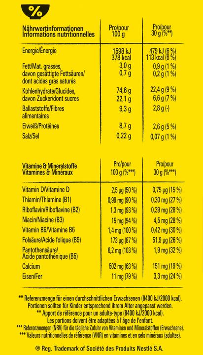 Valori nutrizionali e ingredienti Nesquik Cereali (500 g)
