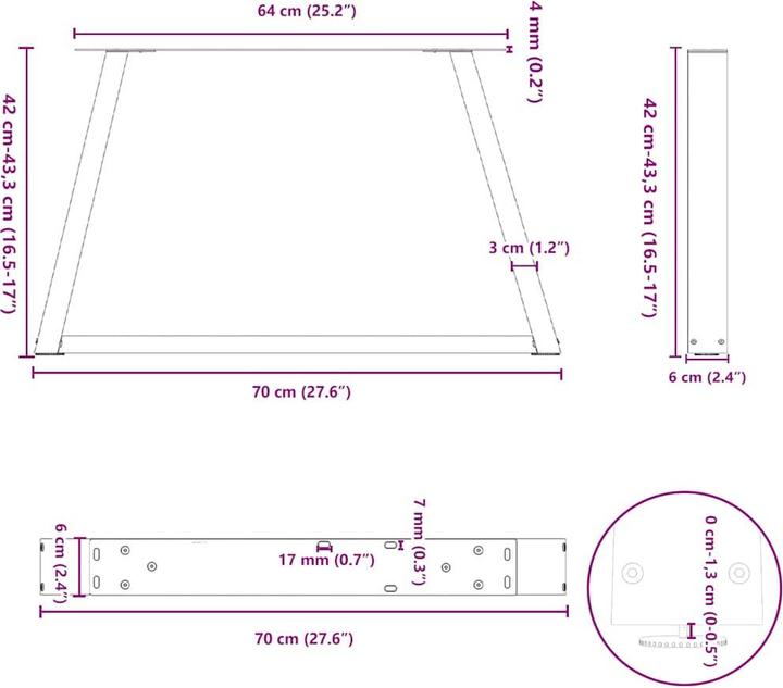 Image du produit vidaXL Couchtischbein