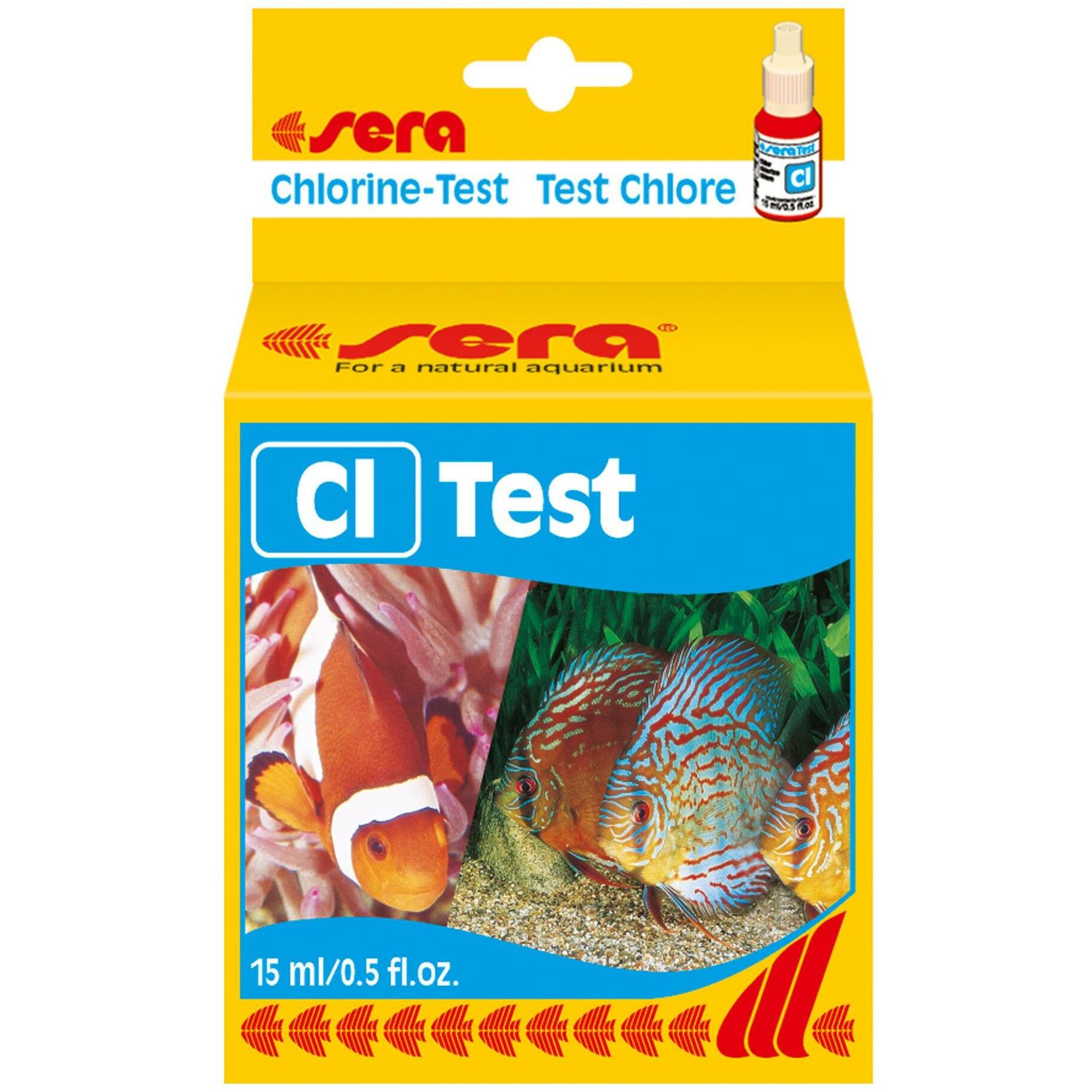 Sera Test dell'acqua al cloro (Cl), 15 ml, Cura dell'acquario