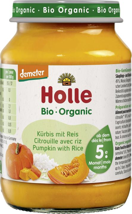 Image du produit Holle Potiron avec riz Petits pots de légumes bio (190 g)
