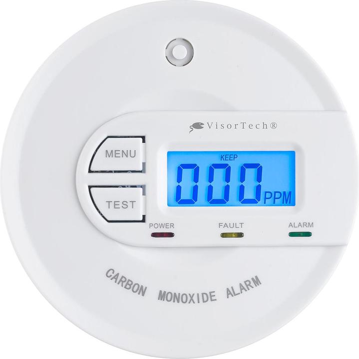 Actual product image VisorTech Carbon monoxide detector with 10-year sensor & display