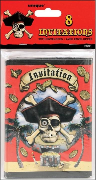 Actual product image Unique Party Pirate Bounty Invitations (Pack of 8) (8 pcs.)