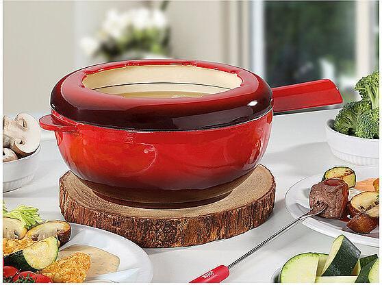 Image du produit Spring Caquelon en fonte pour fondue Rouge (2 l)