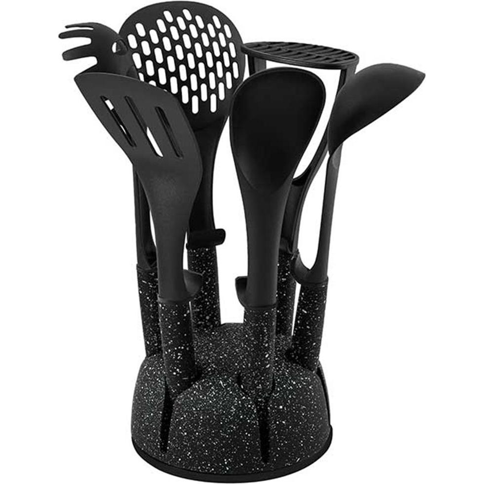 neuetischkultur Küchenhelfer 7 teiliges Set, Kochbesteck, Schwarz
